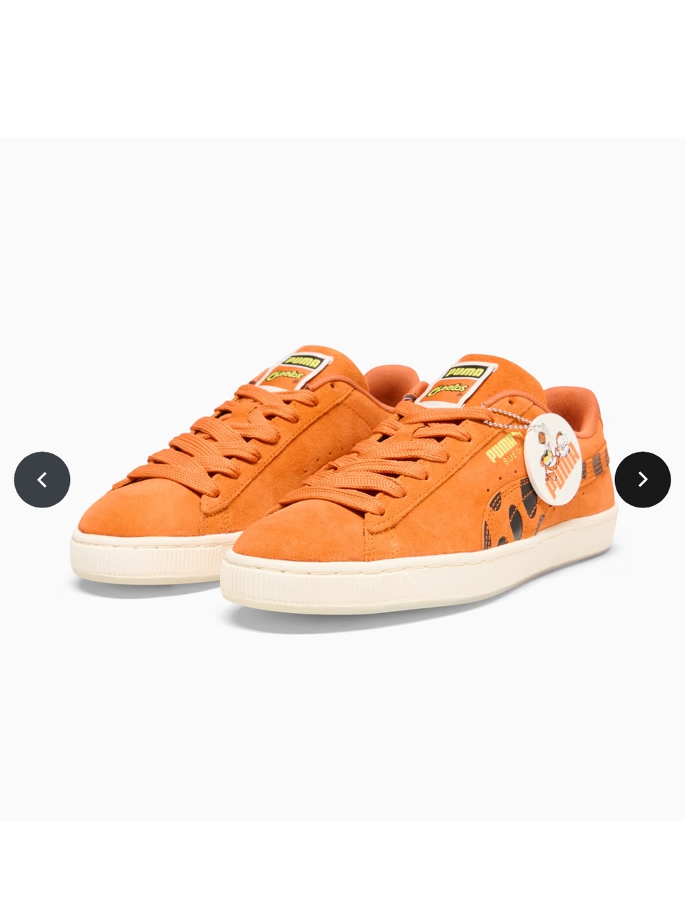 Puma Cheetos Orange Suede Low-Top Sneakers size 4 NEW